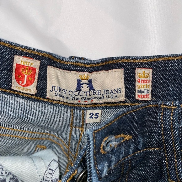 Vintage Juicy Couture Low Rise Flare Leg Jeans Y2K Dark Wash Size 25 - Picture 4 of 4